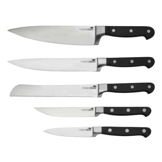 Set van 6 messen, met houder gemaakt van eikenhout - Kitchen Craft
