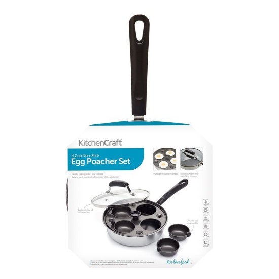 Frying pan for Benedict eggs, with lid, 21 cm - made by Kitchen Craft