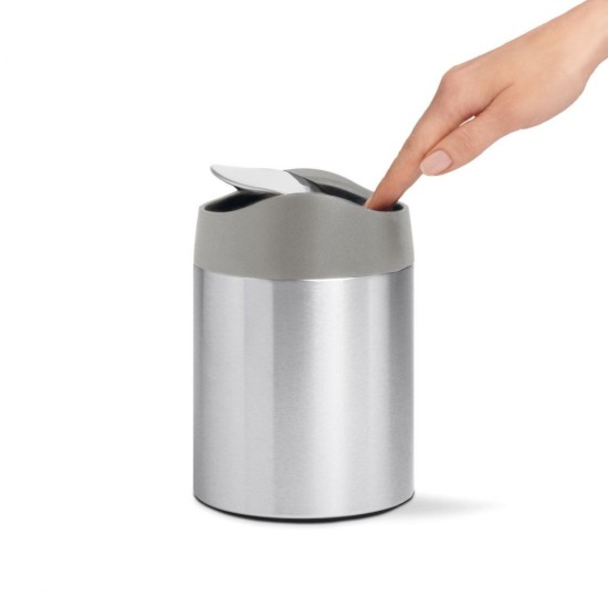 Tabletop mini trash can, 1.5 L, stainless steel - simplehuman