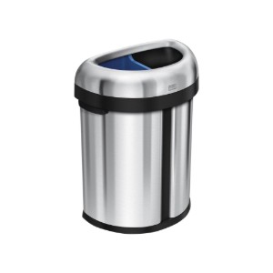 Pattumiera semirotonda, con 2 scomparti, 66 L - simplehuman