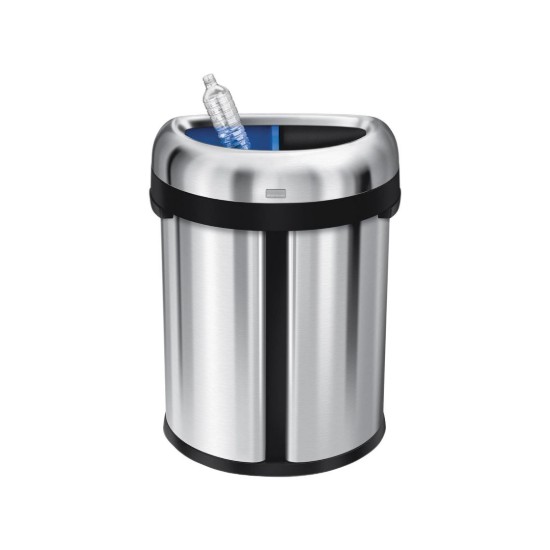 Pattumiera semirotonda, con 2 scomparti, 66 L - simplehuman