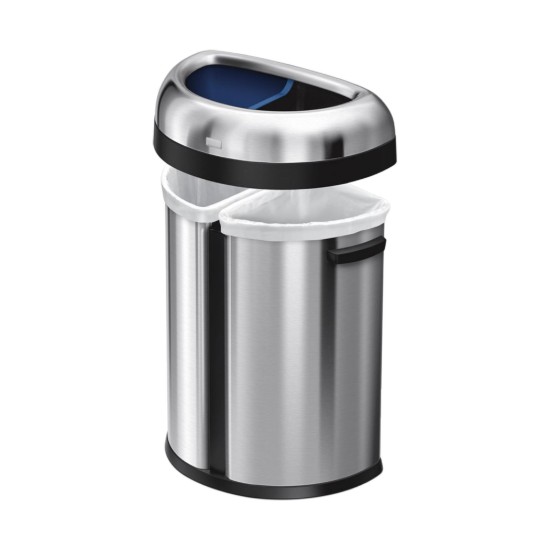 Pattumiera semirotonda, con 2 scomparti, 66 L - simplehuman