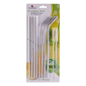 Set van 8 rietjes met 2 reinigingsborstels - Grunwerg