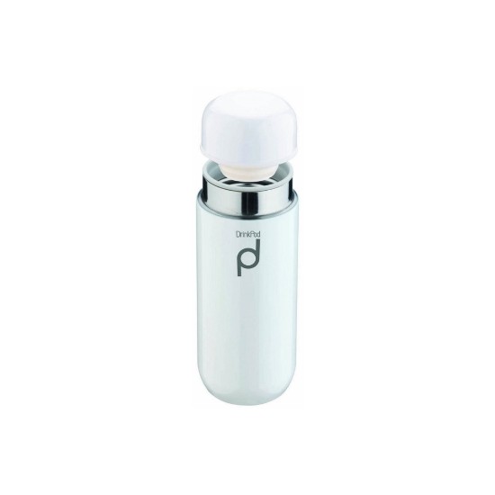 Borraccia termicamente isolata, acciaio inossidabile, 200 ml, "DrinkPod", Bianco - Grunwerg