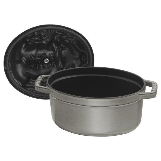 Kookpot "Cocotte cochon", gietijzer, 17cm/1L, Graphite Grey - Staub