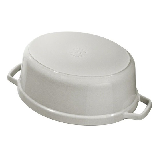 Ovale Cocotte kookpot, gietijzer, 31cm/5.5L, Witte Truffel - Staub