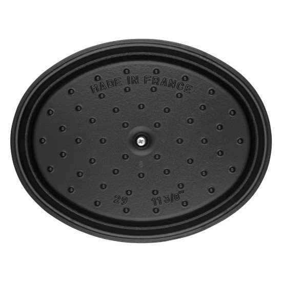 Oval Cocotte cooking pot, cast iron, 33cm/6.7L, Black - Staub