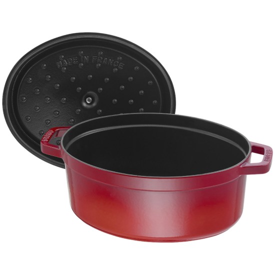 Ovale Cocotte kookpot, gietijzer, 37cm/8L, Cherry - Staub