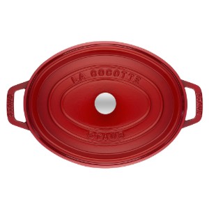 Oval Cocotte cooking pot, cast iron, 31cm/5.5L, Cherry - Staub 