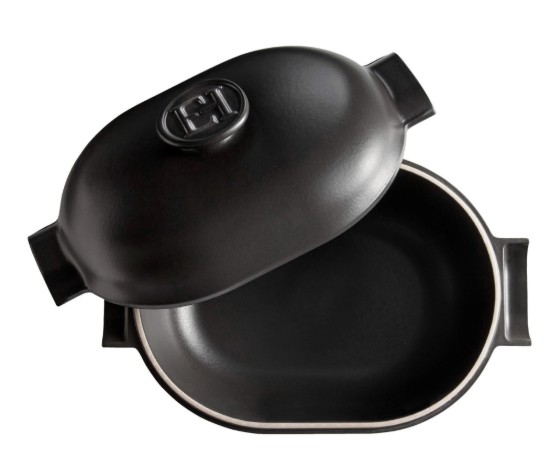 Oval Cocotte katls, keramika, 36,5 x 24,2 cm/4,5L, "Delight", Slate - Emile Henry