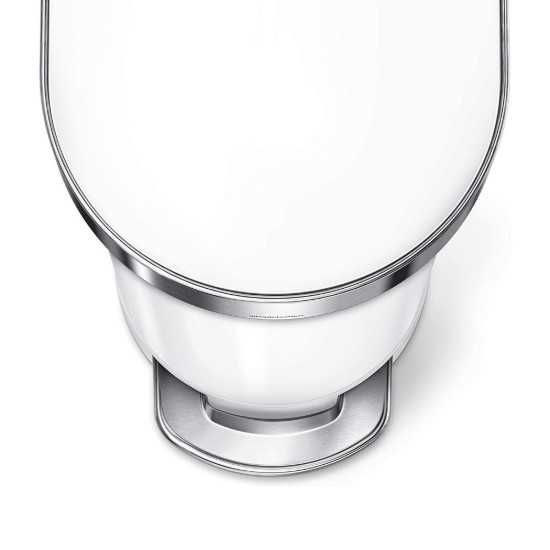 Pattumiera a pedale, 45 L, Slim, White Steel - simplehuman