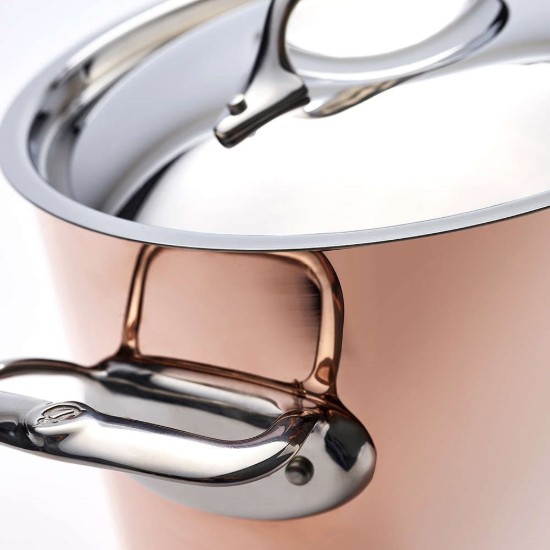 Koper-roestvrij staal kookpot met deksel, 24 cm / 5,4 l <<Inocuivre>> - merk de Buyer