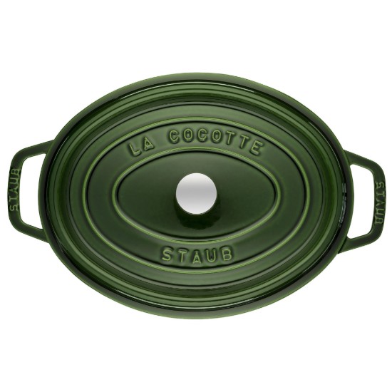 Oval Cocotte cooking pot, cast iron, 33 cm/6.7L, Basil - Staub