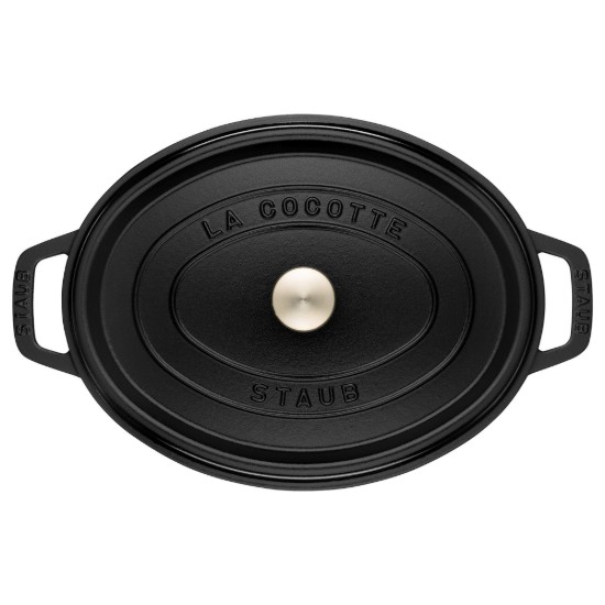 Ovale Cocotte kookpot, gietijzer, 37cm/8L, Black - Staub