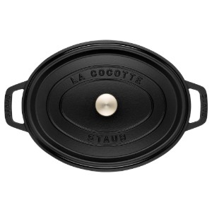 Oval Cocotte dish 41 cm/12 l, <<Black>> - Staub 