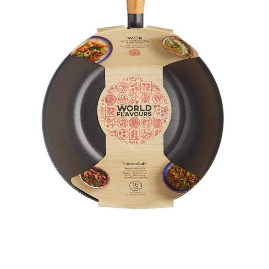 Wokpan, 25 cm, koolstofstaal – made by Kitchen Craft