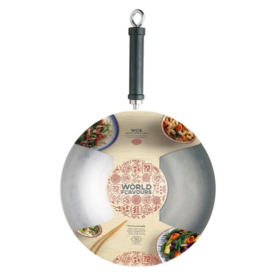 Padella wok, acciaio al carbonio, 30 cm – Kitchen Craft