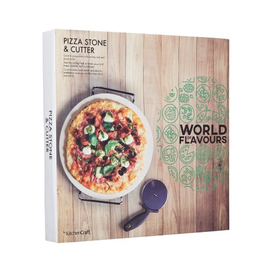 Pizzabereidings- en serveerset, 32 cm, keramiek - van Kitchen Craft