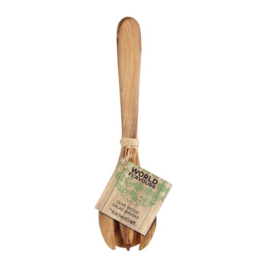 Set posate per insalata 2 pezzi, 29 cm, legno d'ulivo - Kitchen Craft