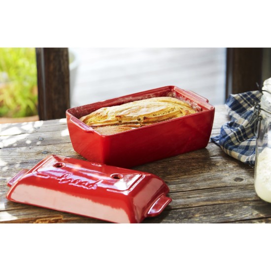 Teglia per pane, ceramica, 28x15x12 cm/1,8 L, Burgundy - Emile Henry