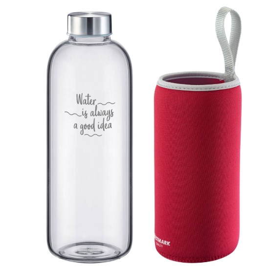 Waterfles "Viva" met textielcoating, 1 L, Rood - Westmark