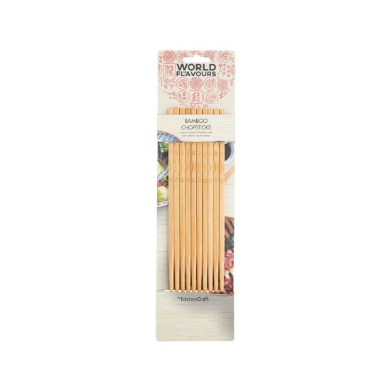 Set Chinese eetstokjes, 5 paar, bamboe - Kitchen Craft