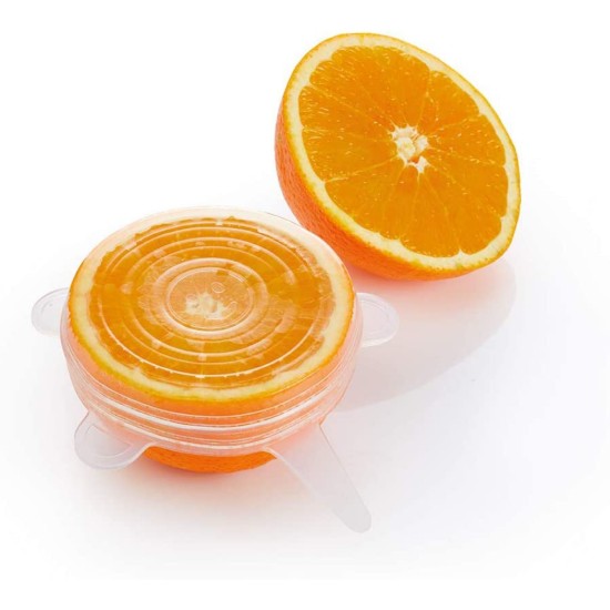 Set van 6 flexibele siliconen deksels - van Kitchen Craft