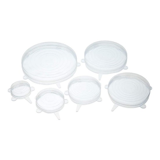 Set van 6 flexibele siliconen deksels - van Kitchen Craft