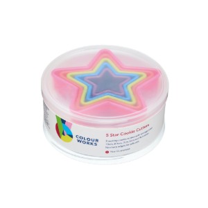 Set van 5 vormen voor taarten, stervormig - gemaakt door Kitchen Craft