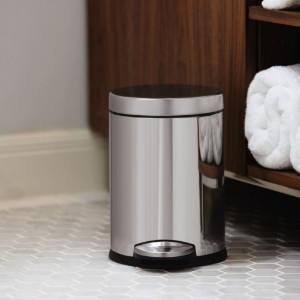 Mini trash can, round, 4.5 L, stainless steel - simplehuman