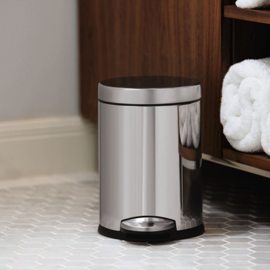 Mini trash can, round, 4.5 L, stainless steel - simplehuman