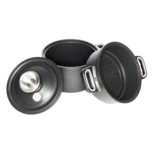 Stoomkookset 3-delig, aluminium, 20 cm/3 L - AMT Gastroguss