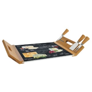 Set per servire il formaggio da 5 pezzi, "World of cheese", 44 x 28 cm - Easy Life