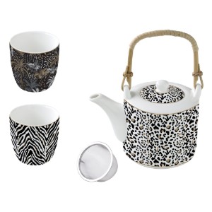 4-piece tea set, porcelain, "Atmosphere Savana" - Easy Life