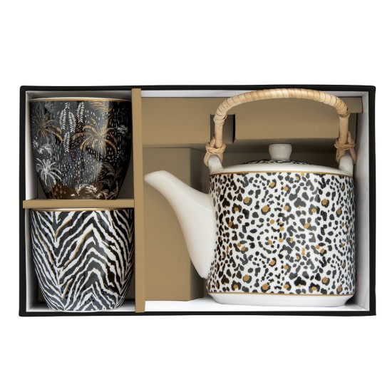 4-piece tea set, porcelain, "Atmosphere Savana" - Easy Life