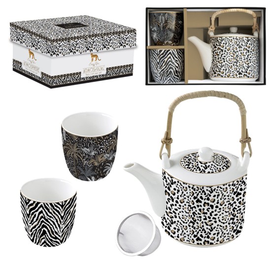 4-piece tea set, porcelain, "Atmosphere Savana" - Easy Life