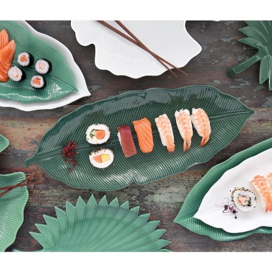 "Tropical Leaves Green" posliinilautanen, 47 x 19 cm - Easy Life 