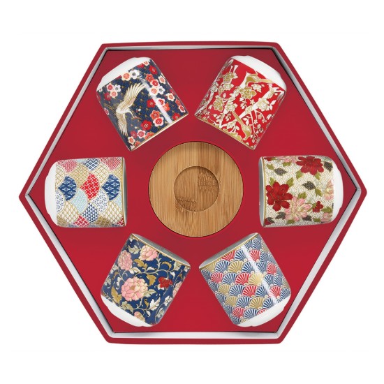 "Okinawa" set 6 tazzine con piattino, 70 ml, porcellana - Easy Life