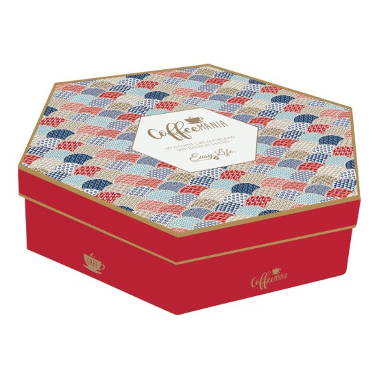 "Okinawa" set 6 tazzine con piattino, 70 ml, porcellana - Easy Life