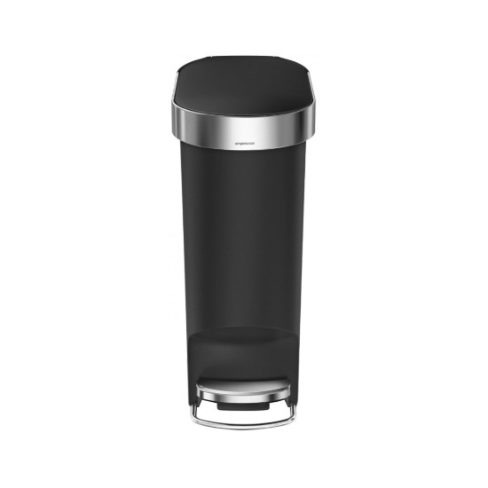 Pattumiera a pedale, 40 L, plastica, "Slim", Nero - simplehuman