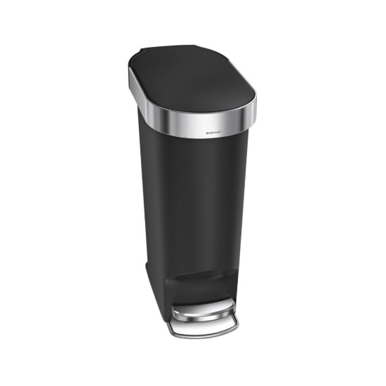 Pattumiera a pedale, 40 L, plastica, "Slim", Nero - simplehuman