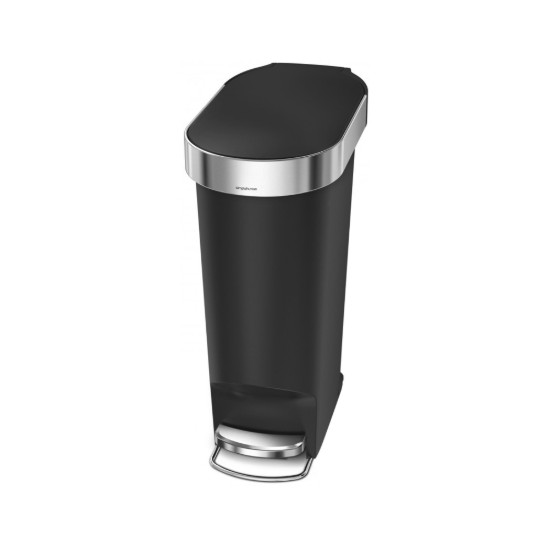 Pattumiera a pedale, 40 L, plastica, "Slim", Nero - simplehuman