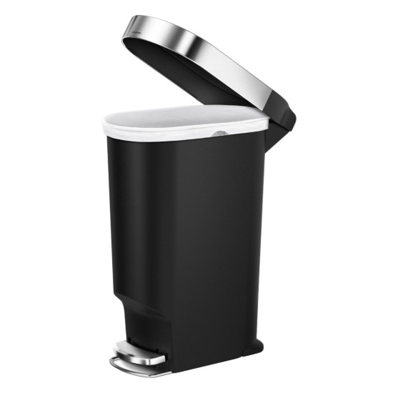 Pattumiera a pedale, 40 L, plastica, "Slim", Nero - simplehuman