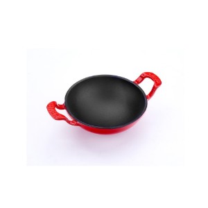 Wok tondo, 16 cm, ghisa, rosso - marca LAVA