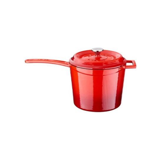 Pentola con coperchio, ghisa, 18 cm / 3,2 l, rossa - LAVA