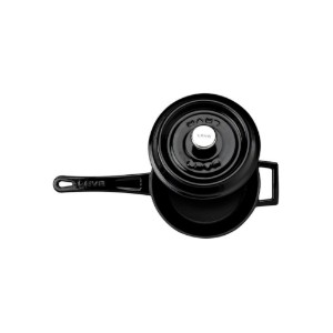 Steelpan met deksel, voor saus, gietijzer, 18 cm/3.2 l, zwart - LAVA