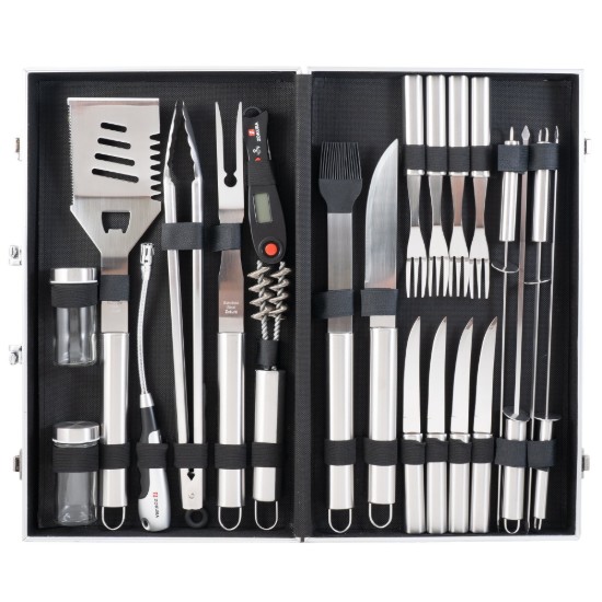Set barbecue 24 pezzi, acciaio inossidabile - Zokura