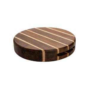 Ronde snijplank, acacia/rubberboom, 30 cm "Rockingham Forest" - Grunwerg