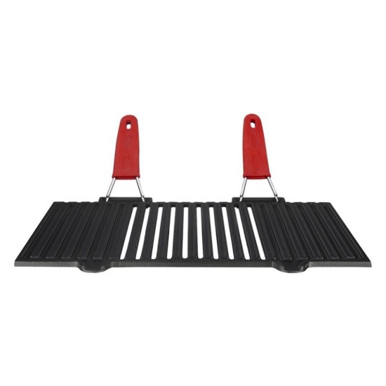 Grill, gietijzer, met siliconen handgrepen, 40 x 25 cm - merk LAVA