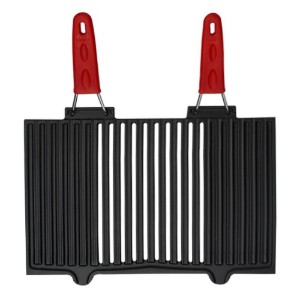 Grill, gietijzer, met siliconen handgrepen, 40 x 25 cm - merk LAVA